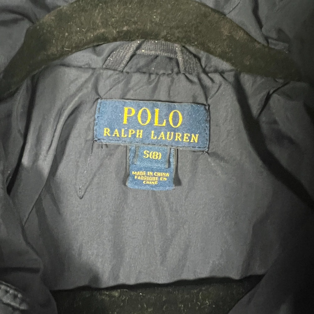 Polo Ralph Lauren Men's Quilted Jacket Size 8S Navy Blue Zip Up Water-Repellent - Picture 2 of 5